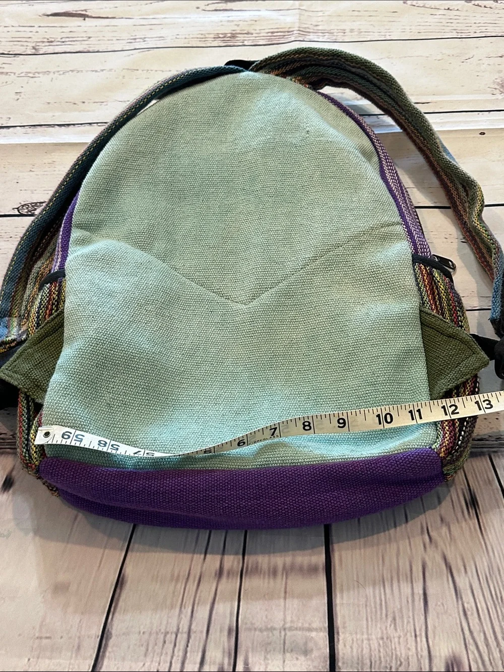 Himalayan Hemp Turquoise & Brown Woven Backpack